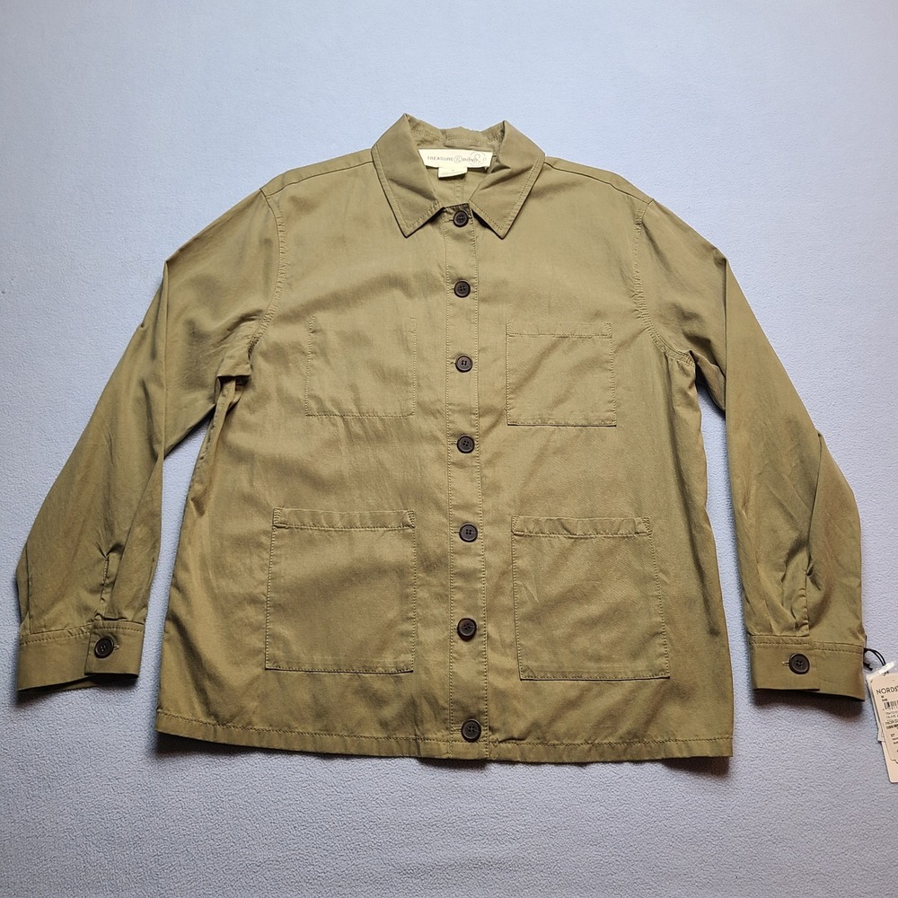 Treasure & Bond Utility Jacket Women Medium Olive NEW Chore Coat Shacket